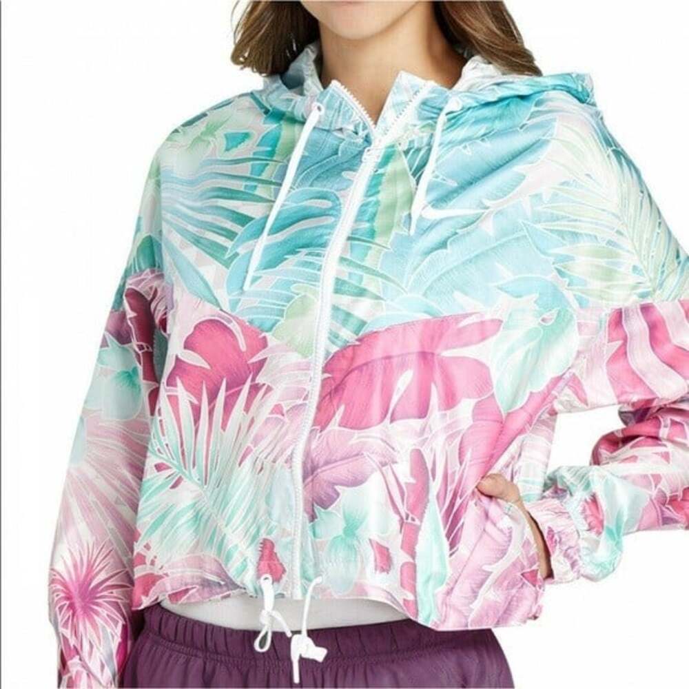 Nike Women's Sportswear Windrunner Cropped Jacket Floral Print Size Small
